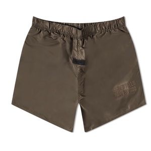 fear of god essentials off-black running shorts, size medium